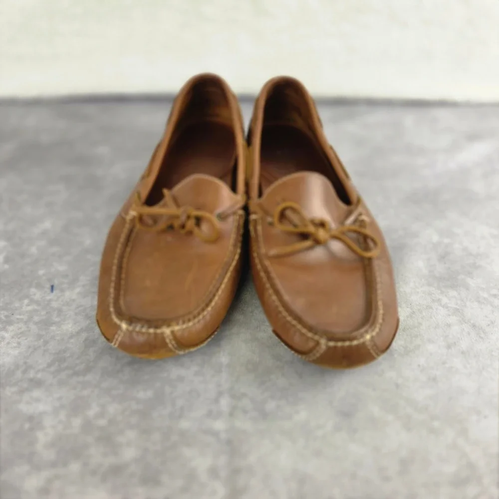 Cole Haan Grant Mens Leather Driver Loafers Tan Brown Moc Toe Shoes 11D 13215